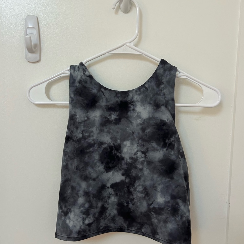 Women's Black Tie-Dye Crop Top